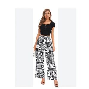 DECIVI Women's Wide Leg High Waist Pants